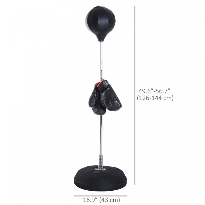 Soozier Punching Bag for Adults with 49.6\"-56.7\" Adjustable Height, Black