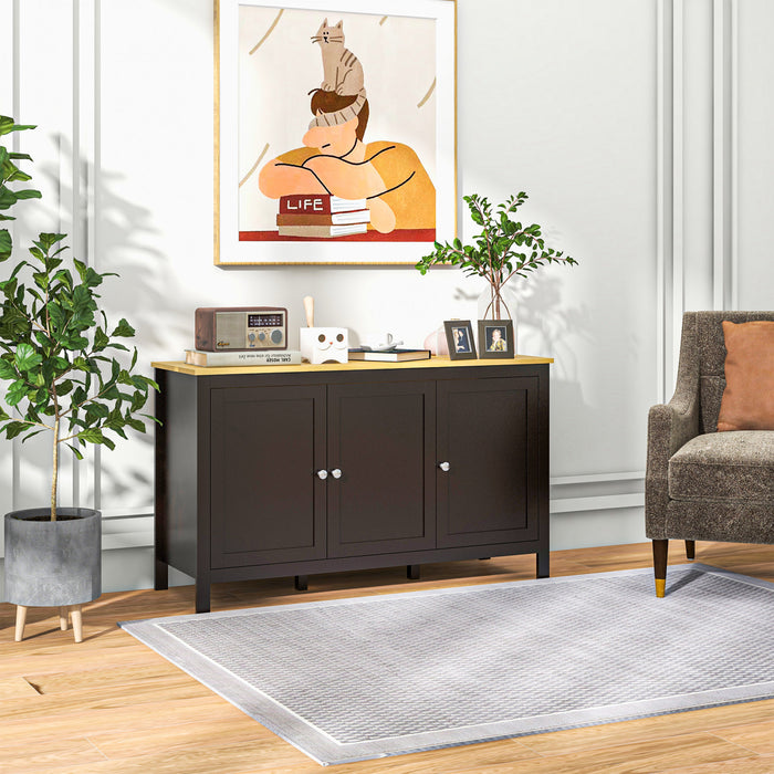 HOMCOM Storage Cabinet, Buffet Cabinet, Sideboard with Doors, Black