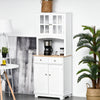 HOMCOM Coastal Kitchen Buffet and Hutch Wooden Cabinet Dining Room