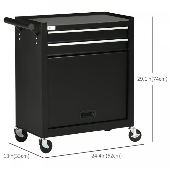 Durhand Rolling Garage Workshop Tool Organizer 2 Drawer Tool Chest