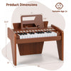Costway 25 Keys Digital Piano with Music Stand,Teaching Mode,Lighted Keys, Adjustable Speed Brown
