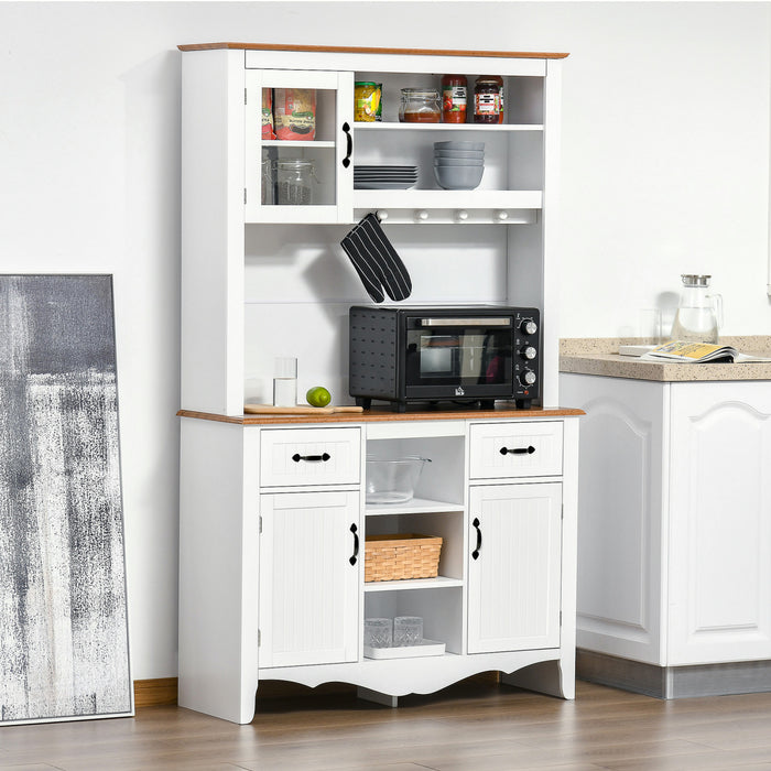 HOMCOM Kitchen Buffet Hutch with Utility Drawer, and 3 Door Cabinets