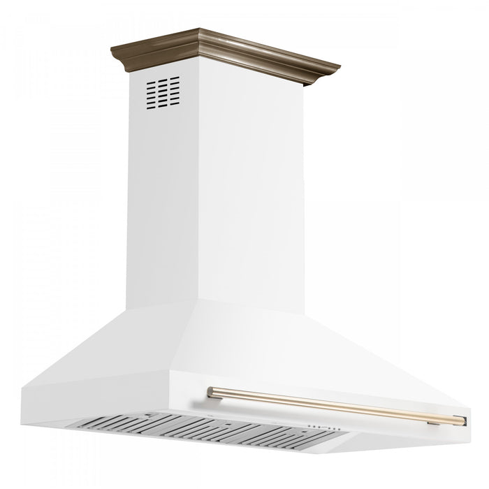Forno Aria 48 Inch Wall-Mounted White Range Hood-FRHWM5095-48WHT