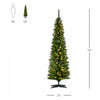 Homcom 6' Prelit Artificial Christmas Tree With Warm White Led Lights|Homcom Arbre De Noel Artificiel Crayon Pre-illumine De 6 Pieds Avec 390 Embouts Et 200 Lumieres Led Blanc Chaud