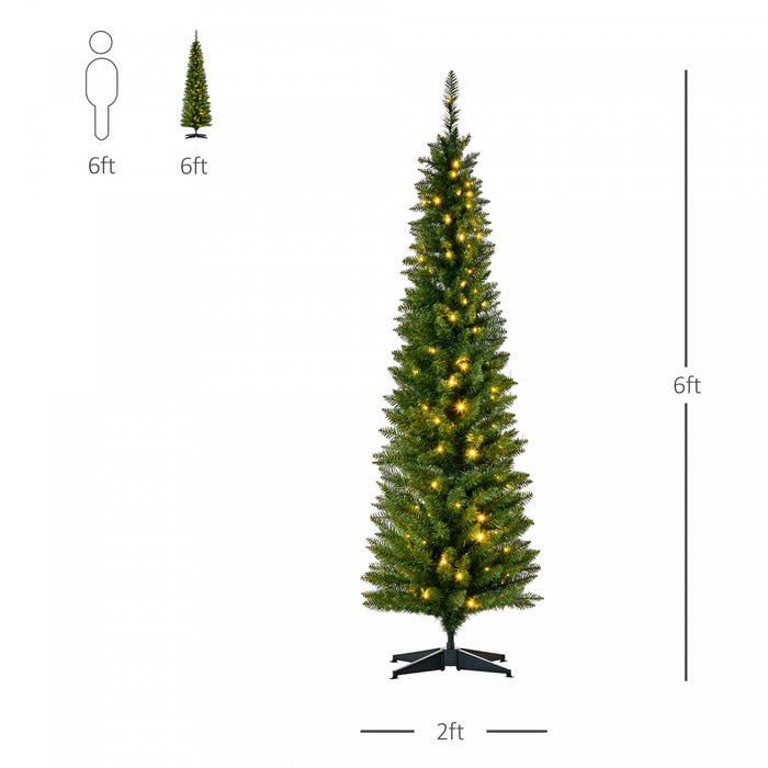 Homcom 6' Prelit Artificial Christmas Tree With Warm White Led Lights