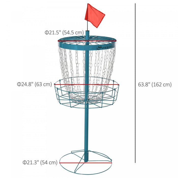 Soozier 24-Chain Portable Practice Basket for Disc Golf Target Stand Easy Assembly & Lightweight Basket w/ Carry Bag, Navy Blue