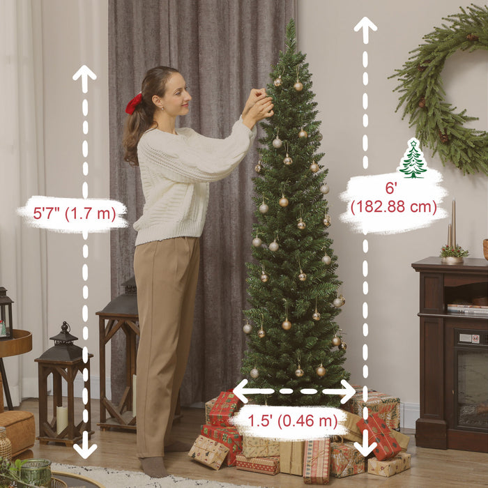 HOMCOM 6ft Christmas Tree with DIY Synchronized LEDs, Xmas Tree, Green