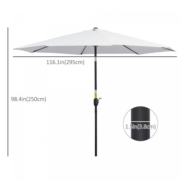 Outsunny 10' X 8' Market Umbrella With Crank Handle And Tilt For Garden