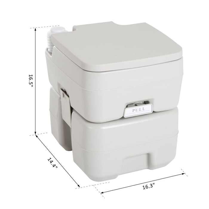 Homcom Outdoor Portable Travel Toilet Flushable Tank