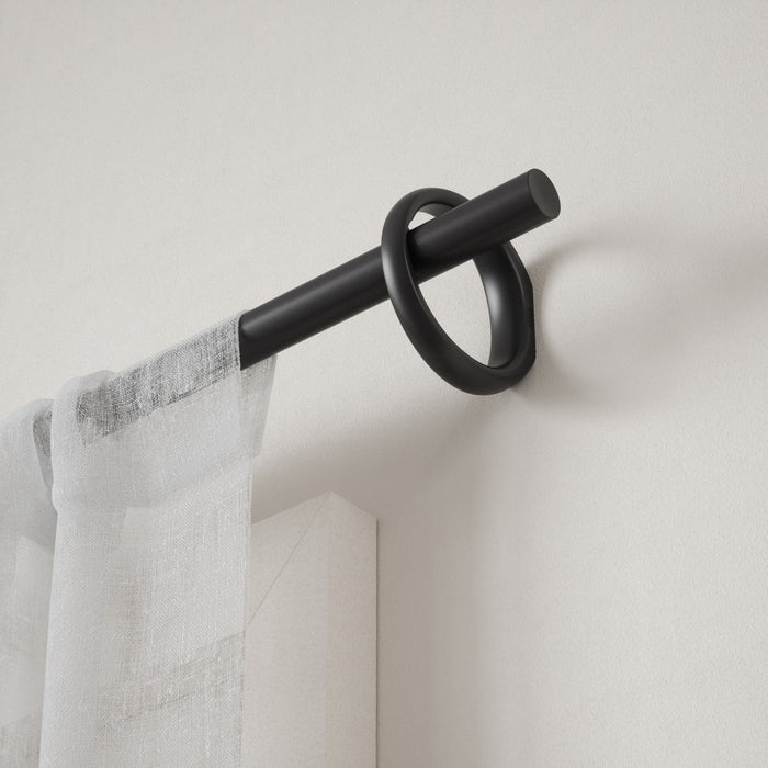 Umbra Ringlet Matte Black Expandable 1\" Curtain Rod - 42\"-120\" 
