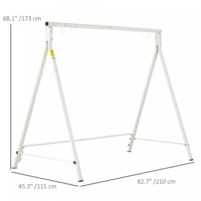 Outsunny Swing Stand, Metal Swing Frame, 528 Lbs Weight Capacity, White