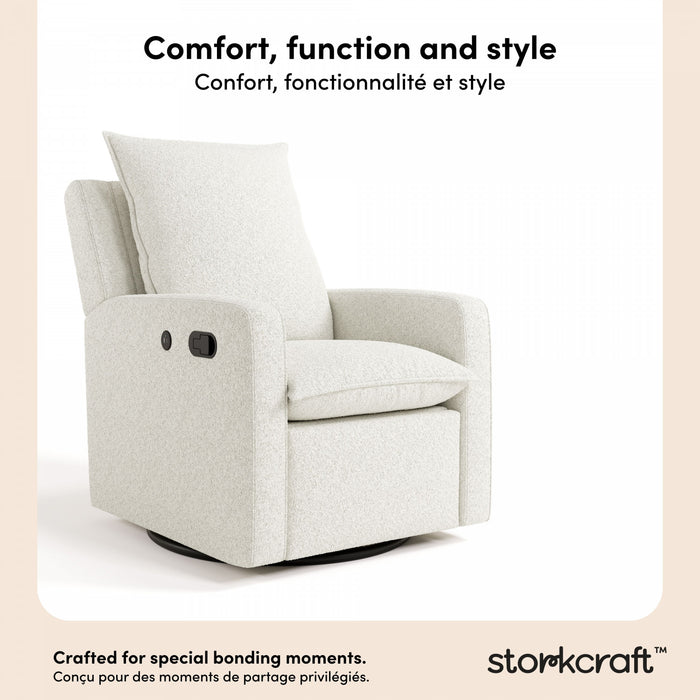 Storkcraft Timeless Recliner Glider - Ivory Boucle