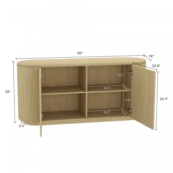 Olivia Manhattan Modern 60\" Sideboard in Natural Oak