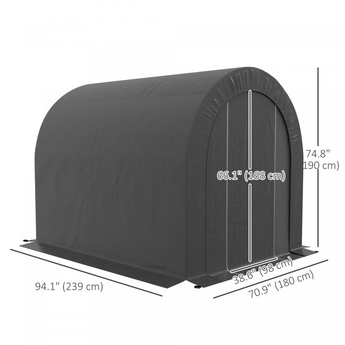 Outsunny 6' X 8' Outdoor Storage Shed, Galvanised Steel Portable Bike Shed