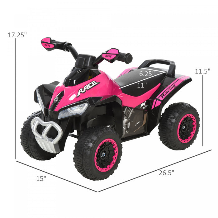 Aosom 4 Wheels Ride On Motorcycle Toy For Kids Baby Toddler Ride-on Car Walker No Power Foot To Floor Slider With Music And Lightening Function For 18-36 Months Pink
