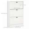 HOMCOM Narrow Shoe Cabinet with 3 Flip Drawers for Entryway