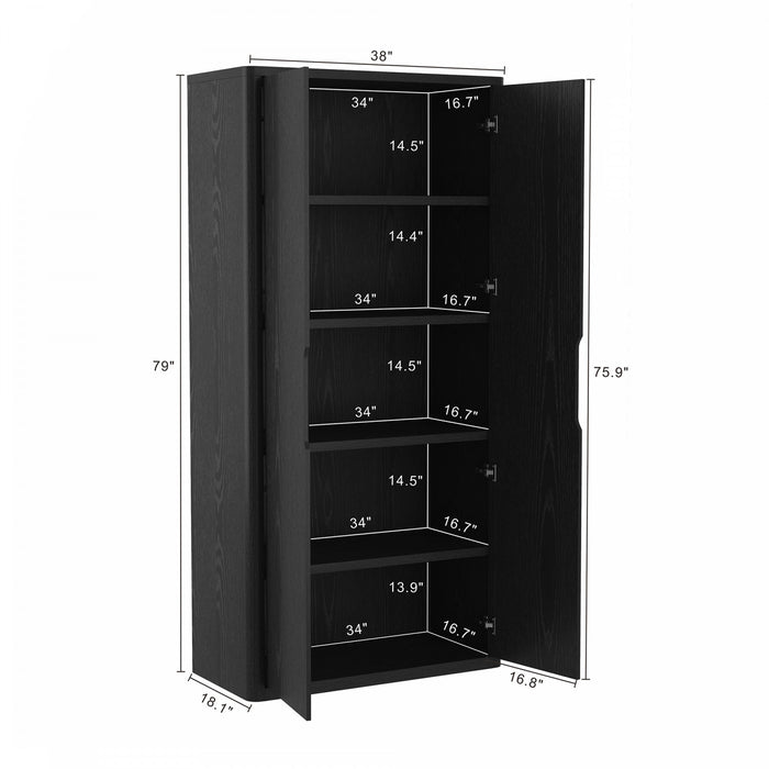 Rivington Modern 38\" Bookcase Cabinet in Black - Set of 3