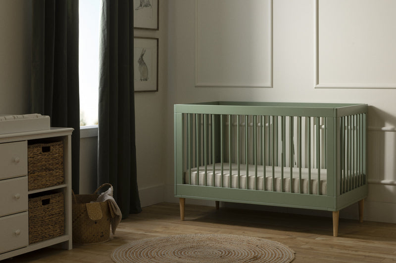 Cotton Candy 3-in-1 Convertible Crib - Sage Green 