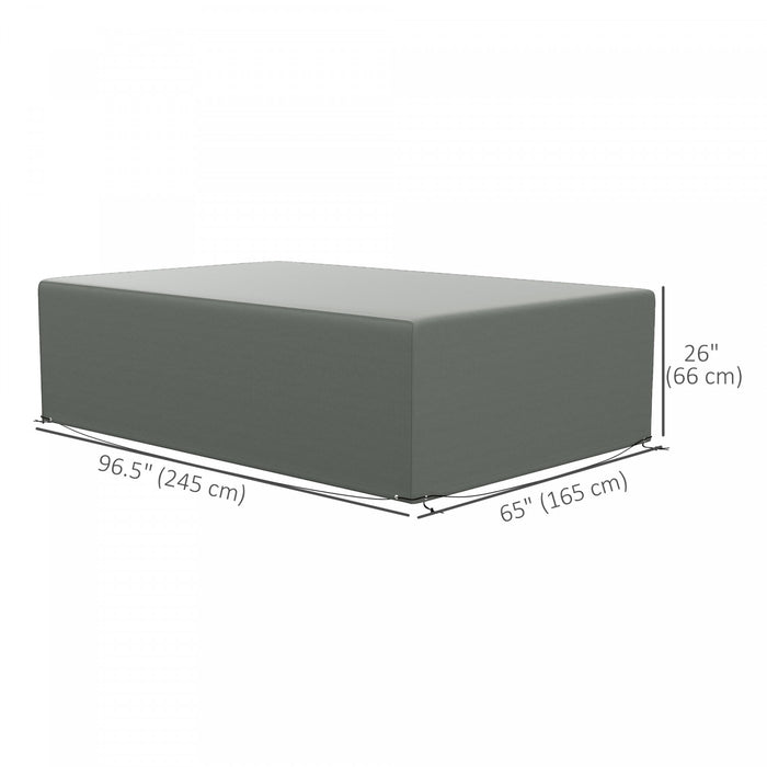 Outsunny 97\" X 65\" X 26\" Outdoor Patio Furniture Cover, Waterproof, Grey