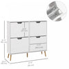HOMCOM Shoe Cabinet with 4 Flip Drawers and Adjustable Shelves, White
