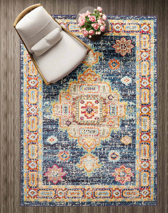 Lotus Navy Rug 5'0\" x 8'0\"