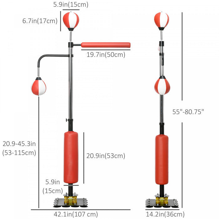 Soozier Height Adjustable Boxing Punching Bag With Speed Balls, Multi