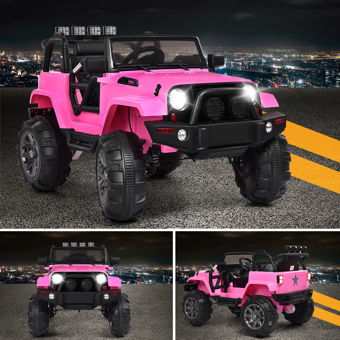 Costway 12v Kids Ride On Truck Car W/ Remote Control Mp3 Music Led Lights Pink