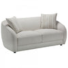 Isla 70 in. Boucle Loveseat with Rounded Barrel Arms and Accent Pillows - Cream | Isla Causeuse 70 po. en boucle avec accoudoirs baril arrondis et coussins decoratifs - Creme