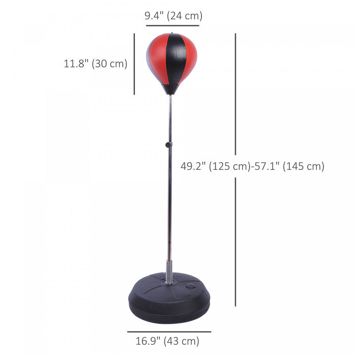 Soozier Adjustable Boxing Punching Bag, Training Speed Ball With Gloves