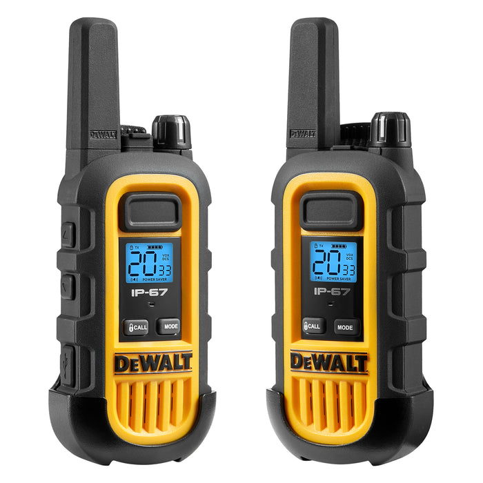 6 Dewalt DXFRS300 Work Site Walkie Talkies Plus Earpieces - 1 Watt, Heavy Duty, Long Range Indoor-Outdoor Two Way Radios + 22 Channel