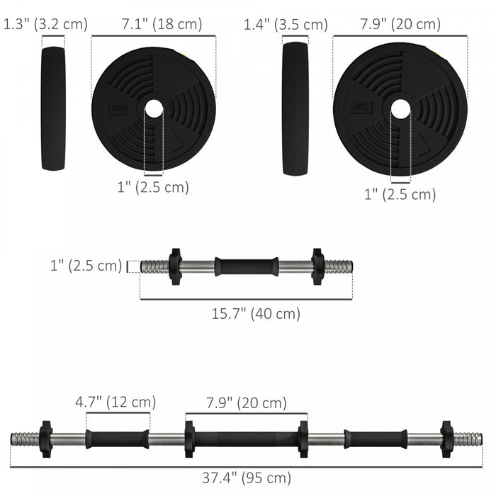 Soozier Adjustable Barbell & Dumbbells Set with Non-slip Handles, 33LBS
