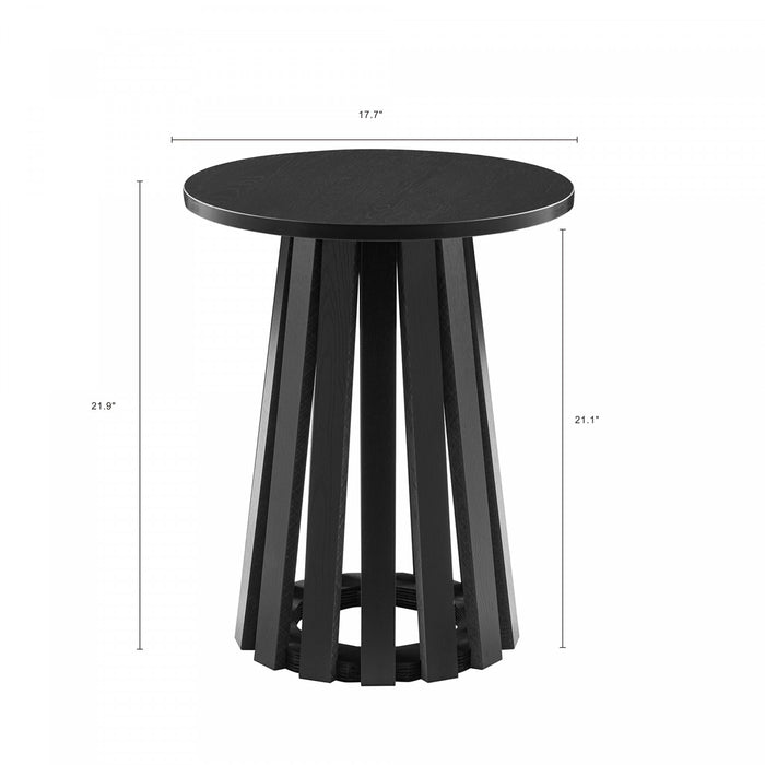 Layla Scandinavian Modern End Table in Black - Set of 2