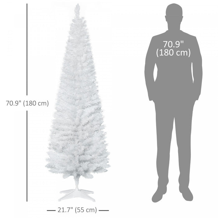 Homcom 6ft Pencil Artificial Christmas Tree With 390 Branches