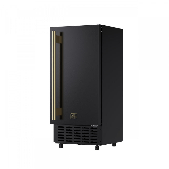 Forno Cristallo 15 Inch Freestanding/Undercounter Ice maker, 66.1 lbs, Black- FIMBI7307-15BLK Ice Maker
