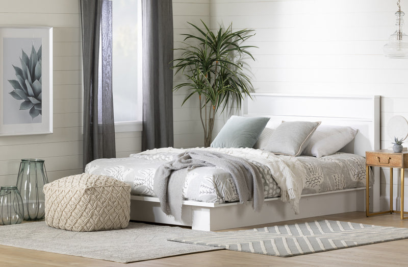 Holland Headboard with Storage Shelf Pure White - South Shore