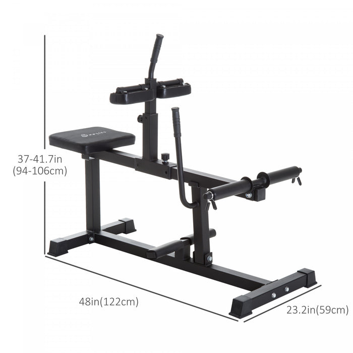 Soozier Adjustable Seated Calf Raise Machine Steel Leg Press Machine Black