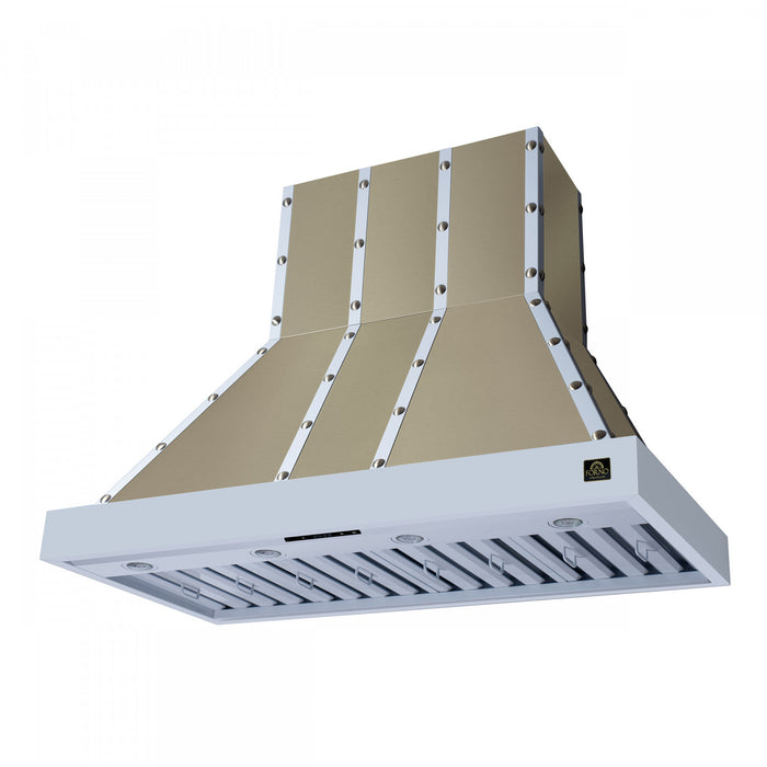 Forno Ambassador 48\" Range Hood, White, 304 CFM, 3 speeds, Remote Control - FRHWM5099-48CPWHT