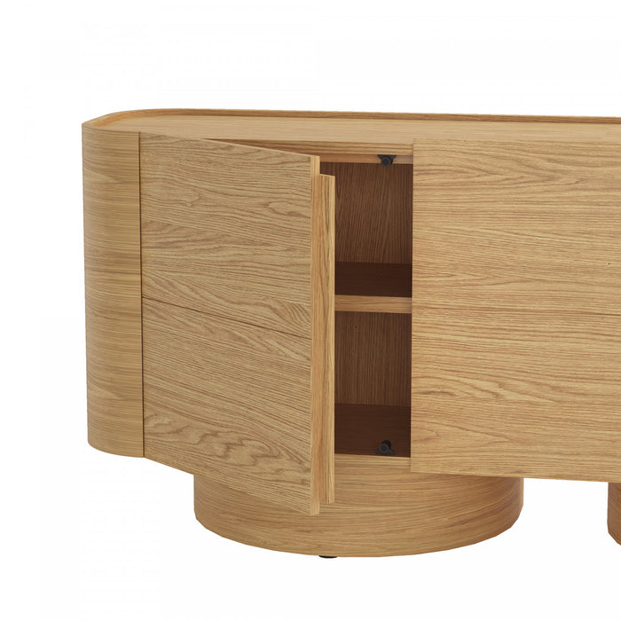 Solis Contemporary 72\" Solid Wood Sideboard in Natural (3-Door)