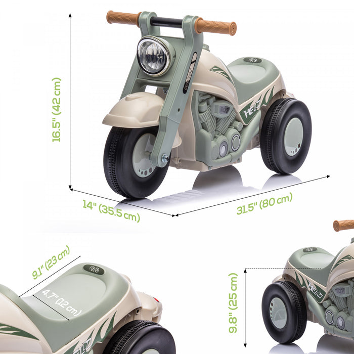 Qaba Baby Car, Push Car For 2-5 Years Old With Music And Bubble, Foot To Floor Sliding Ride On Car For Toddlers, Cream White