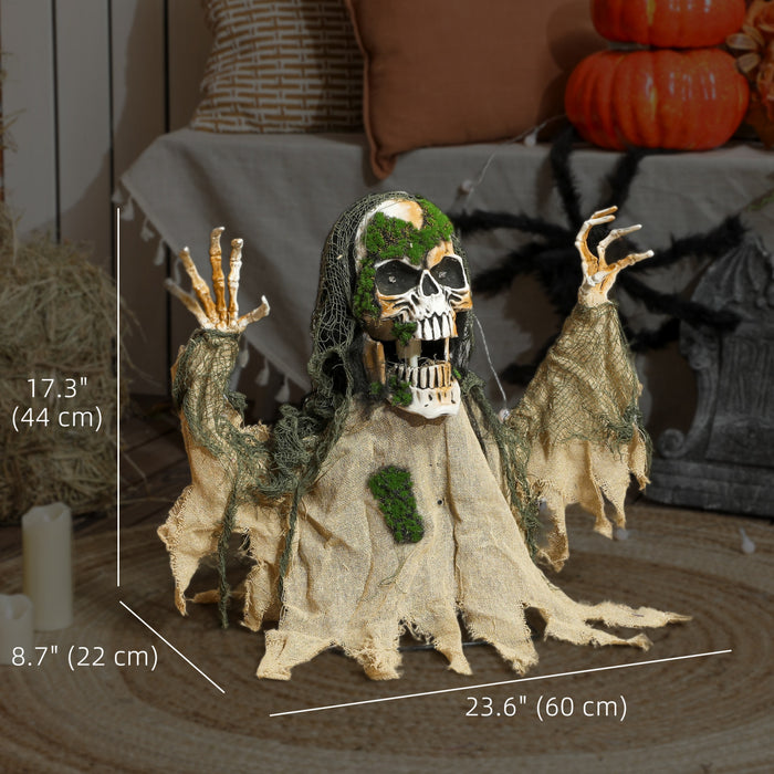 Outsunny Halloween Animated Skeleton, Half-body Scary Halloween Decorations