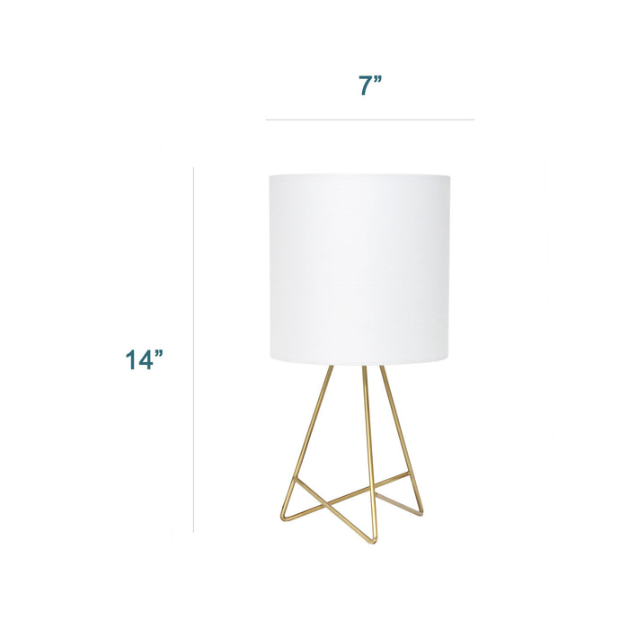 Archar Geometric Wire Table Lamp, Gold, 14\"H