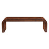 Haven 53.7" Modern Waterfall Coffee Table Rectangular Burl Veneer Table with Curved Edges, Brown | Table basse cascade rectangulaire Haven 53,7 pouces moderne placage bois avec bords arrondis, brun