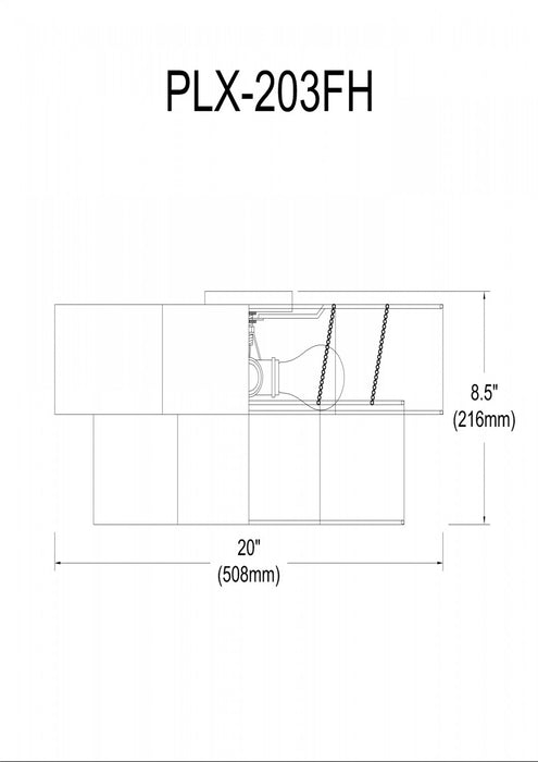 Dainolite Phlox 3 Light Flush Mount Large Matte Black Black/White Shade Lamp