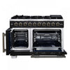 Forno Capriasca 48" Black Gas Range 6.58 cu.ft -FFSGS6460-48BLK | Cuisiniere a gaz noire Capriasca 48 pouces, 6,58 pi³ – FFSGS6460-48BLK