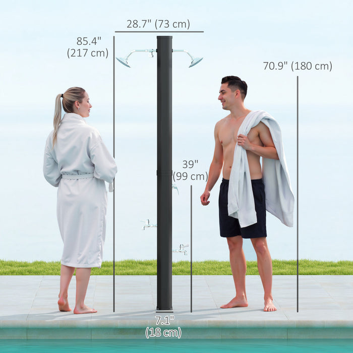 Outsunny 9.2 Gallon Slolar Heated Outdoor Shower with 2 Shower Heads