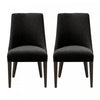 Beever Modern Chenille Wood Dining Chair in Black - Set of 2 | Chaise de salle a manger moderne Beever en bois et chenille noire - Lot de 2