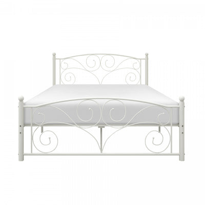 Avaly Full Bed, White Metal | Lit Double Avaly, Métal Blanc