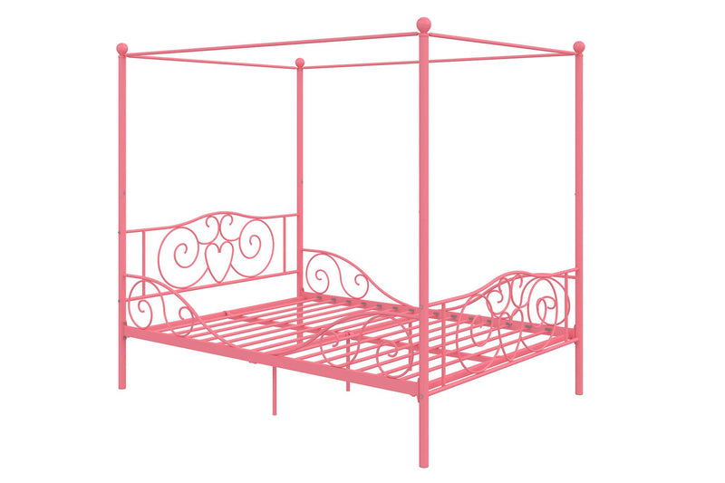 DHP Canopy Metal Full Bed - Pink