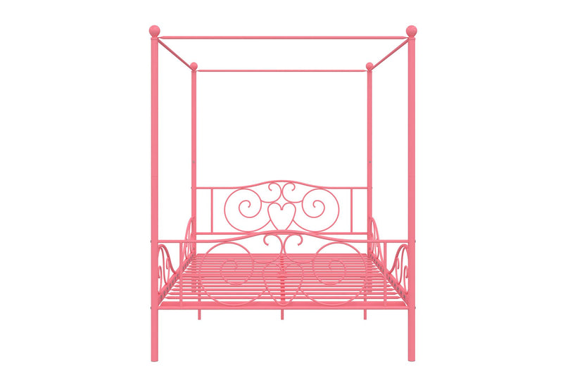 DHP Canopy Metal Full Bed - Pink