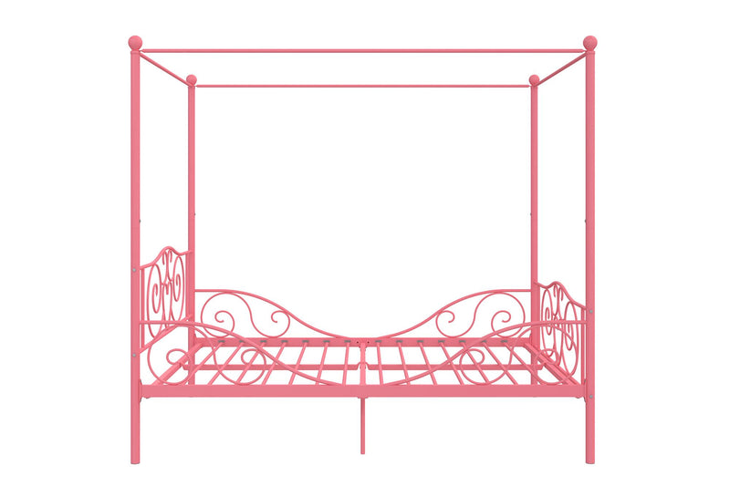 DHP Canopy Metal Full Bed - Pink